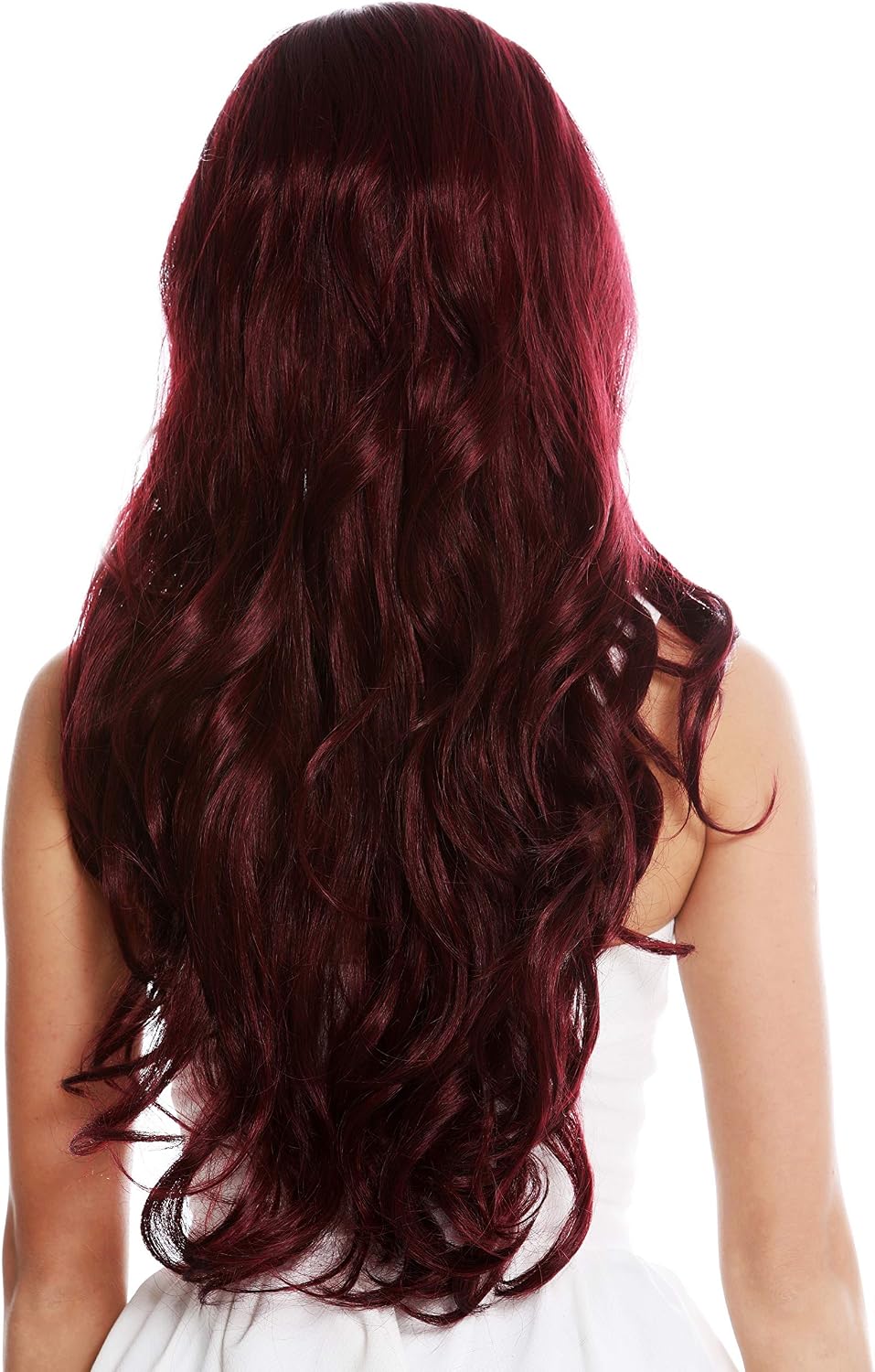 WIG ME UP - VK-24-MF-952YS1B women's quality wig partial monofilament parting lace front long wavy ombre black red highlights - Image 5