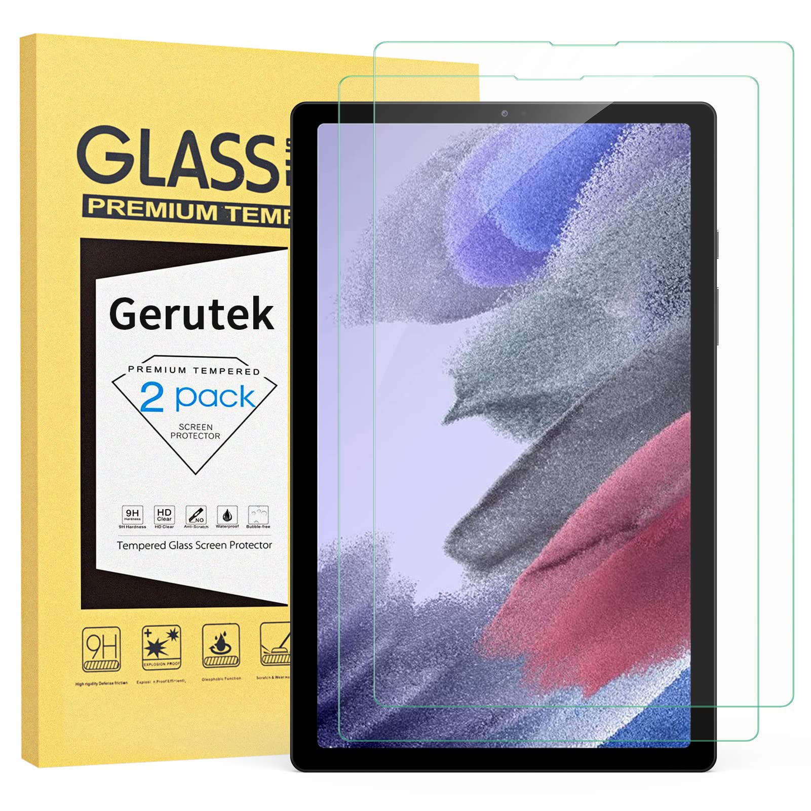 Gerutek Screen Protector for Samsung Galaxy Tab A7 Lite 8.7-Inch 2021,SM-T220/T225/T227 Tempered Glass Screen Film Guard [Ultra Clear] [Anti Scratch] 9H Hardness for Galaxy Tab A7 lite