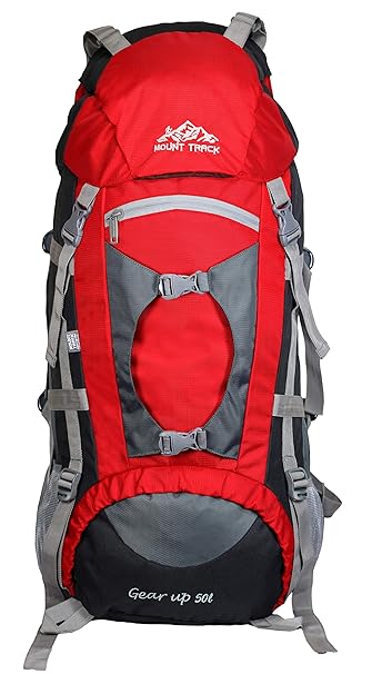 Mount Track R03 Gear Up Rucksack, Hiking & Trekking Backpack 50 Ltrs with Rain Cover and Laptop Compartment
