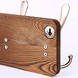 SKOLOO Coat Rack Wall Mounted Pack of 2 5 Triple Hooks Rustic Wood Brown Red view 4