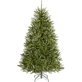 National Tree Company 6ft Pre-Lit Dunhill Fir Artificial Christmas Tree | 600 Clear Lights, 1,430 Tips, Includes Stand, Green