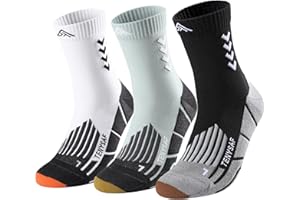 TENYSAF Compression Crew Running Socks: Athletic Socks for Men Women with Cushion,3 Pairs Work Hiking Basketball Sport Socks