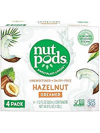 nutpods Hazelnut Dairy-Free Creamer (4-pack) Unsweetened Whole30/Paleo/Keto/Vegan