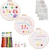 Myfelicity Embroidery Beginners Stitch Practice Kit 3 Starter Kits Learn 30