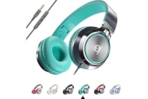 ARTIX CL750 Wired Headphones with Mic & Volume Control — Noise Isolating On-Ear Headphones for Computer and Laptop Wired, Plug in Corded Headphone Over Ear with Wire (Foldable, Aux Jack 3.5mm)