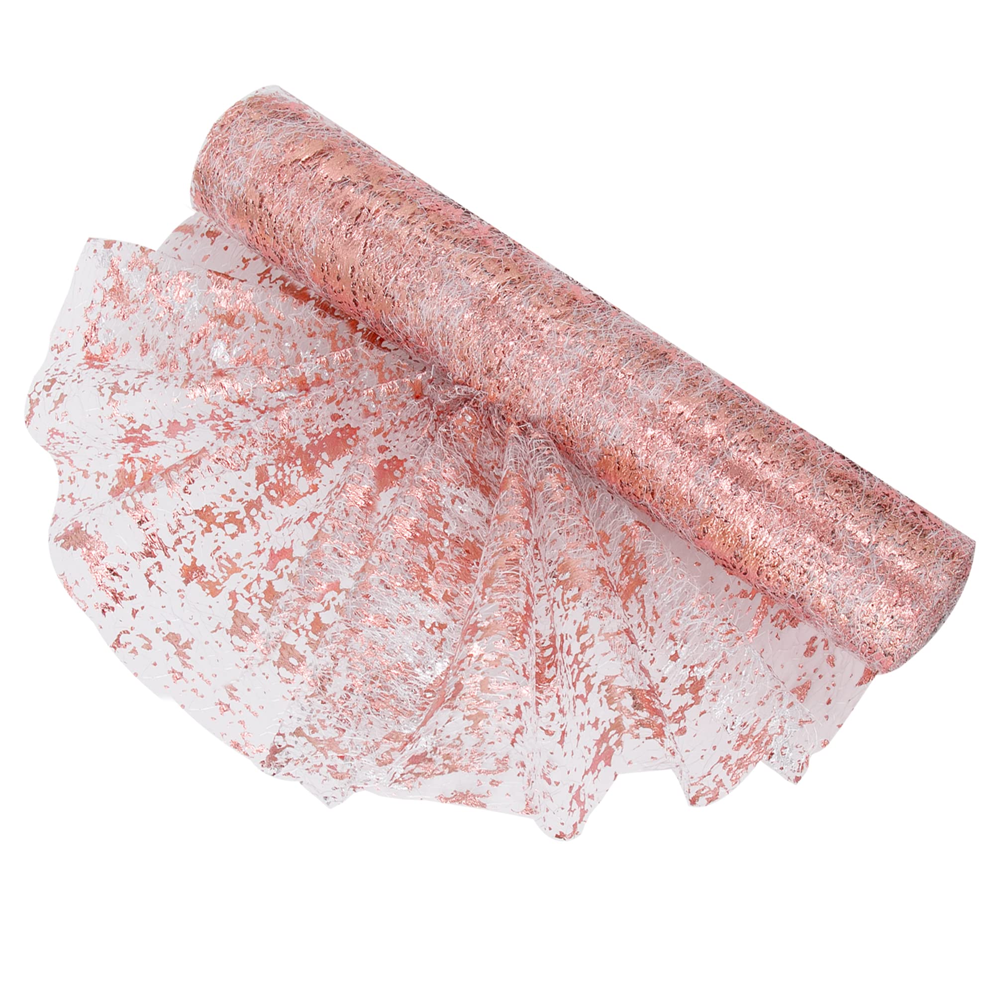 Time to Sparkle Table Runner with Gold Foil 29cm x 10M Sparkling Tulle Roll Gift Floral Wrapping Paper Rolls Glitter Table Decoration for Holidays Wedding Parties and Everyday Decoration (Rose Gold)