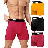 JODUCE Incontinence Underwear for Men 150ML Absorbent Washable Reusable Cotton Leak Proof Protective Boxer Briefs 3 Pack (Multicolor02, X-Large)
