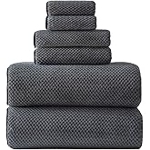 Akzpe 40x80 Inches Bath Sheets Towels for Adults Oversized Bath Towels Extra Large Luxury Super Soft Absorbent Quick Dry Microfiber (Charoal Grey,6PCS)