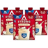Atkins Strong High Protein Shake, Vanilla Flavored, 30g Protein, Low Carb and Low Sugar Shake, Keto Friendly, Gluten Free, Muscle and Gut Health Support Complex, 12 Count