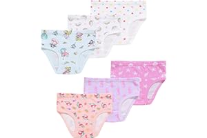 Naivete Girls Underwear Little Kids Cotton Breathable Comfort Briefs Children Panties (Pack of 6)