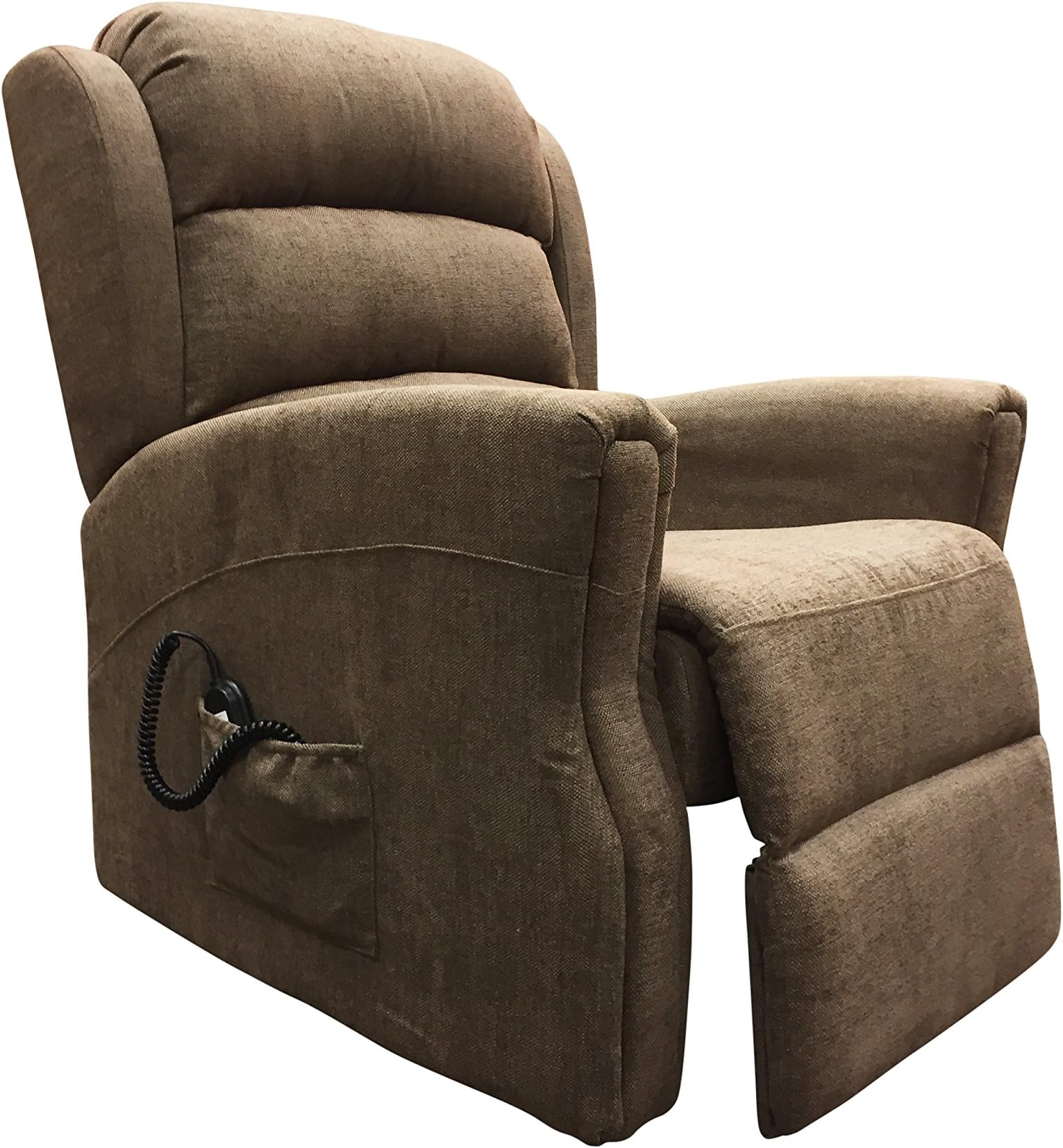 M-Brand Fabric Electric Dual Motor Power Riser Recliner Armchair Sofa Chair - Chocolate