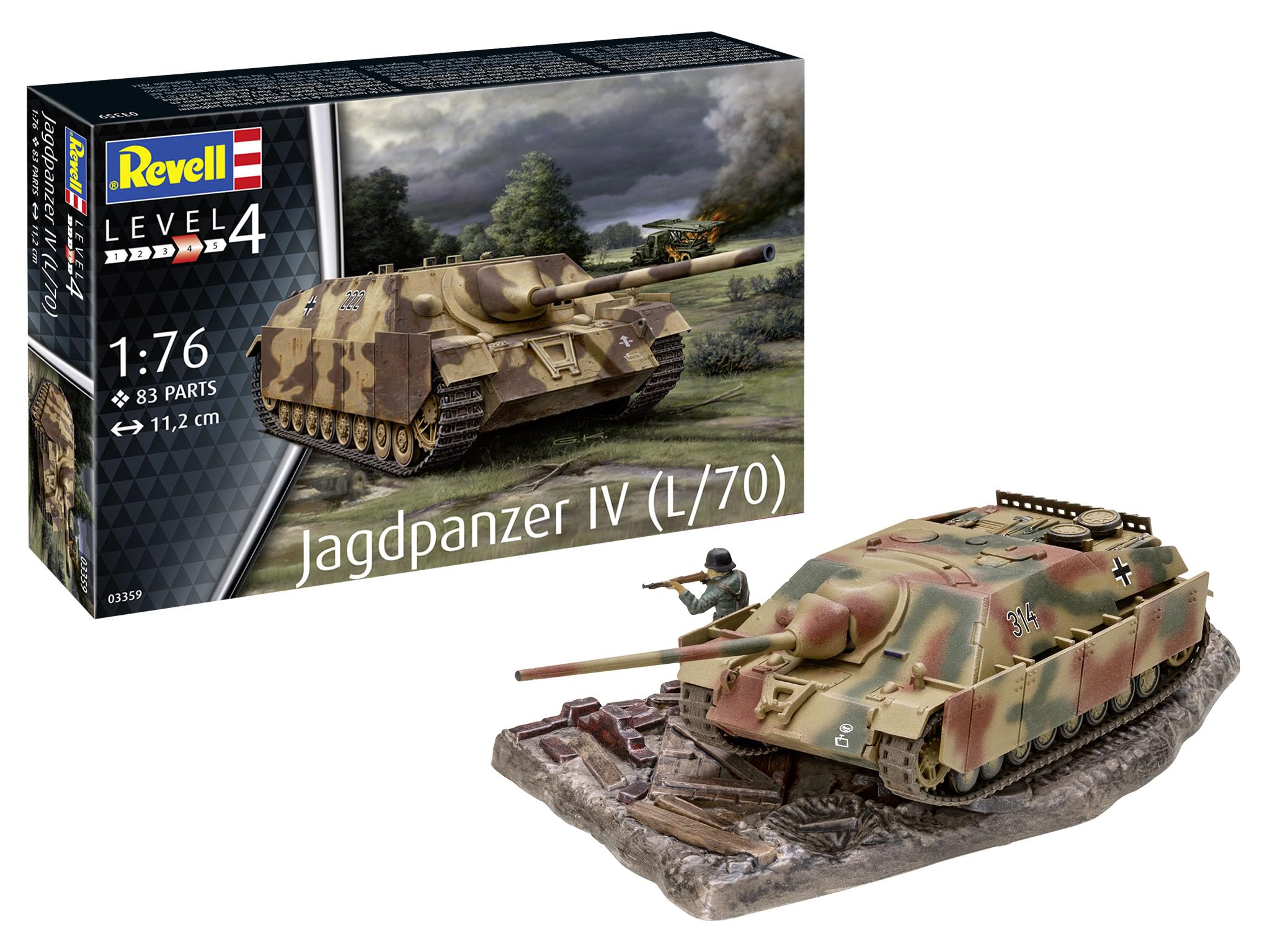 Revell 03359 Jagdpanzer IV (L/70) 1:76 Scale Unbuilt/Unpainted Plastic Model Kit