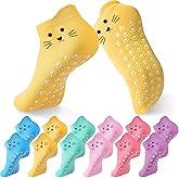 Geyoga 6 Pack Grip Cat Socks for Women Cute Yoga Cat Socks for Girls Non Slip Ankle Valentine Gift for Pilates Dance