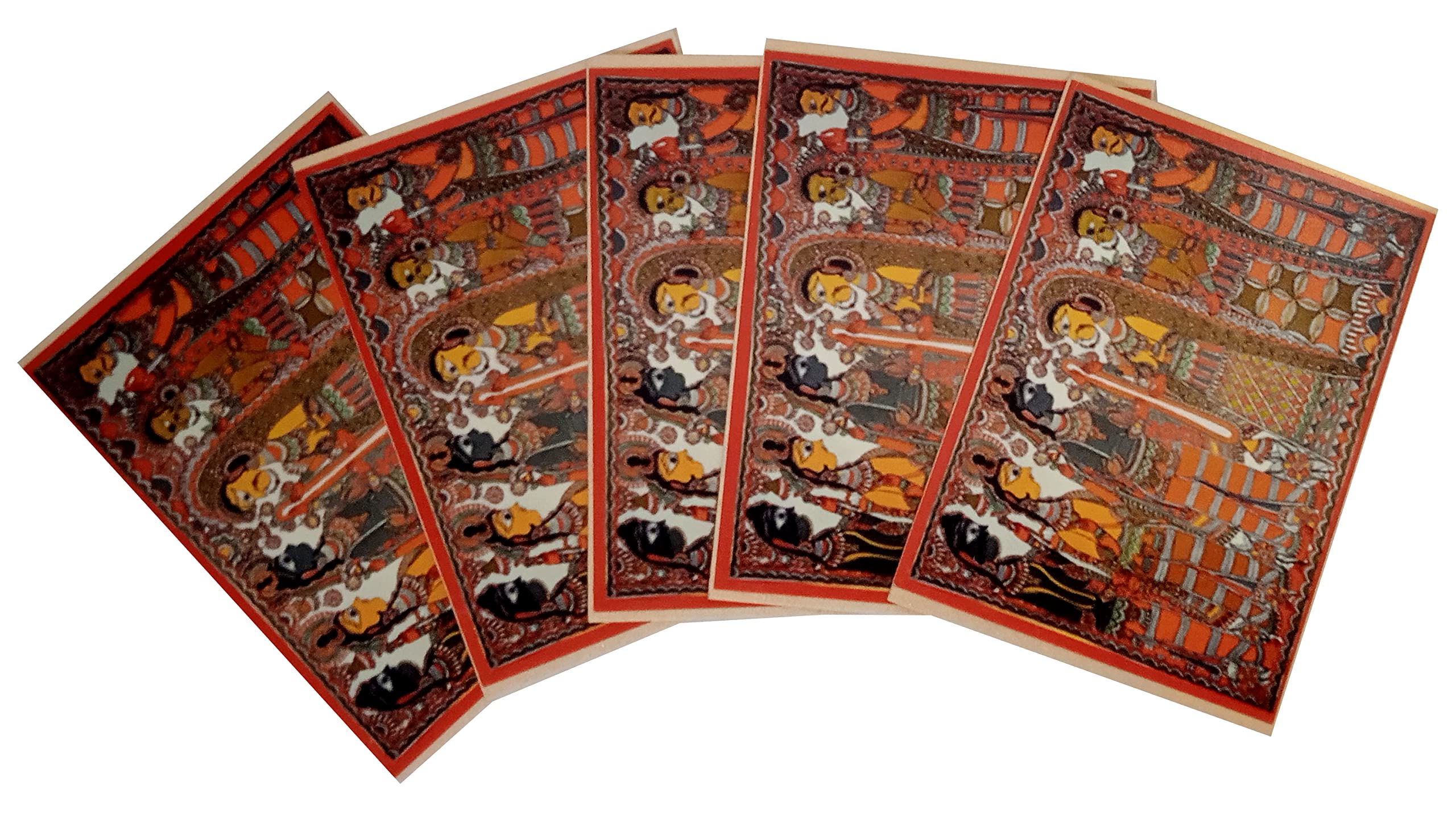 Purpledip Paper Card Gift Tags Sita Ram: Set Of 5 Small Cards For Personalized Greetings (12441B)