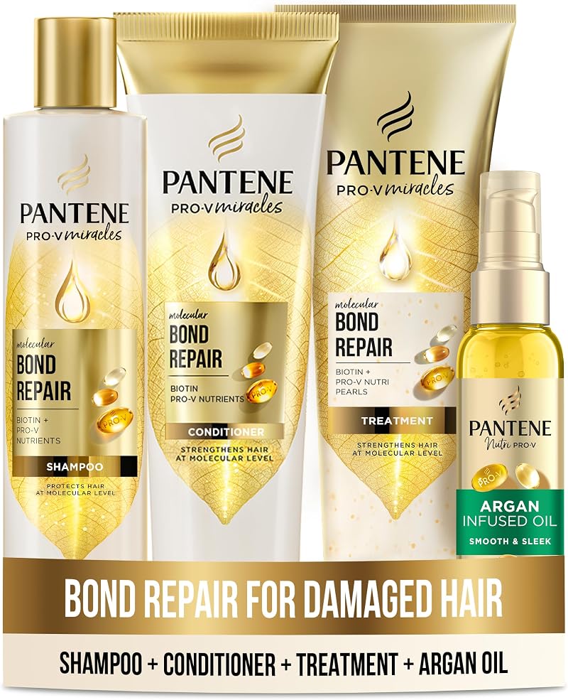 Pantene Bond Repair Shampoo and Conditioner Set with Deep Treatment Mask