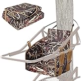 Smasrob Tree Stand Seat Replacement with Side Pockets, Detachable Tree Stand Surround Seat with Thick Padding, Fits Most Tree Stands, Camouflage
