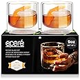 9 oz Whiskey Glasses - Set of 2 - Double Wall Bourbon Rock Glassware for Bar Gifts - Whisky Scotch Old Fashioned or Liquor Co