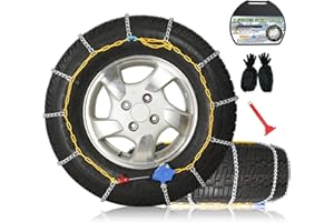 TASEYOK Auto Fixing Snow Chains, 2 x 12 mm, 30s Quick Installation of Tire Chains with Automatic Tensioner, Universal Emergency Tire Traction Chain for Cars, Pickups, and SUVs (HLN 130)