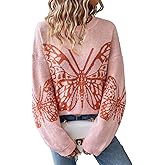 Floerns Women's Graphic Print Long Sleeve Drop Shoulder Sweatshirt Pullovers
