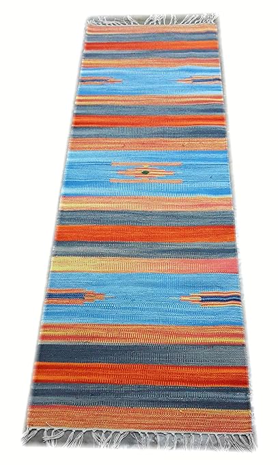 Srj Handmade Multi Colour Cotton Yoga, Runner Rug - Dhurrie 2 - 6ft.