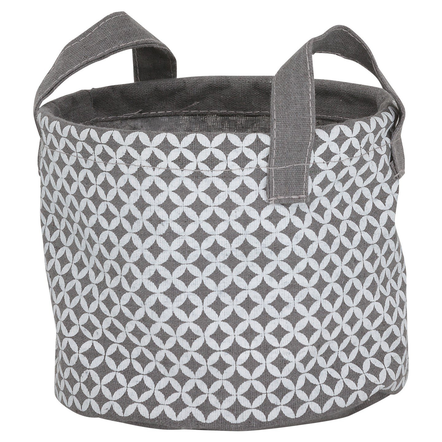 Sealskin Diamonds Basket, Polyester, Grey, 17 x 14 x 17 cm