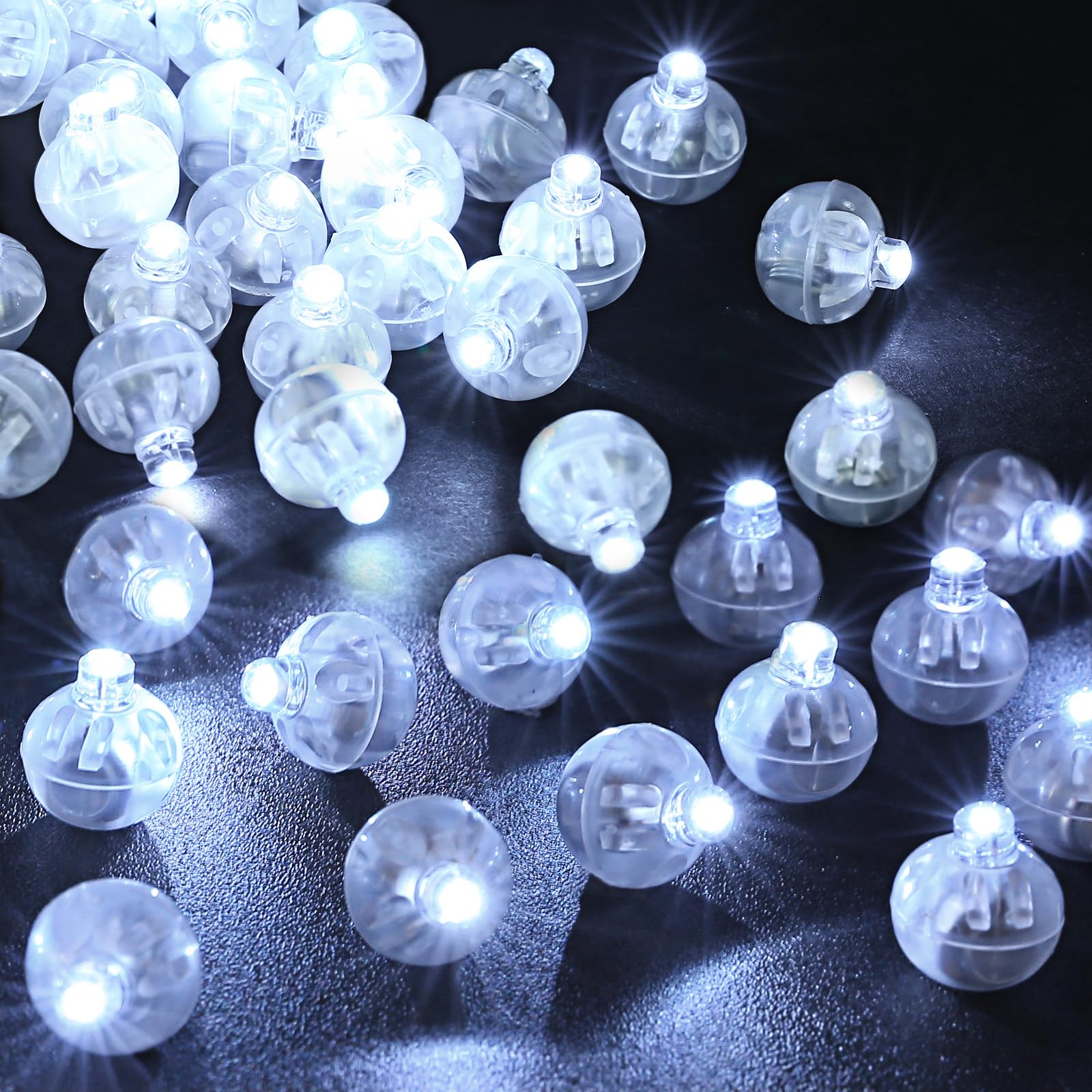 LIHAO 30PCS Balloon Lights - White Mini LED Paper Lanterns - Cool White