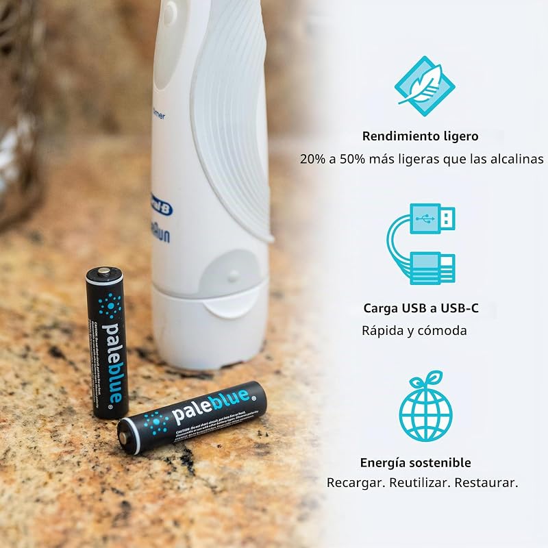 Marca Recarregável PALEBLUE Modelo PALEBLUE USB recarregável AAA 1.5V 750MAH X4 (Cabo INCLUSO) — foto 3 de 5