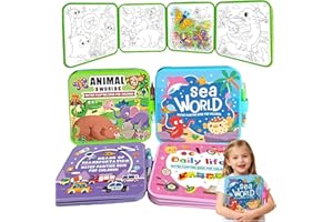 Montessori Mess Free Water Coloring Book, 2026 New Montessori Reusable Water Painting Book, Water Paint Color Book, Requires 