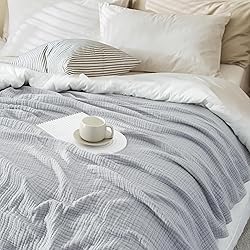Carriediosa 100% Cotton Muslin Throw Blanket
