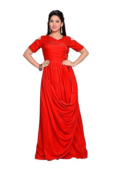red one piece gown