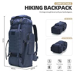 BNMJVJL 70L Hiking Backpack Military Tactical