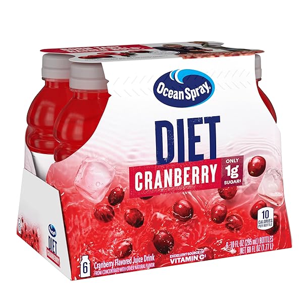 OCEAN SPRAY JUICE DRINK 10 OUNCE BOTTLE PACK OF, DIET CRANBERRY, 60 FL OZ, (PACK OF 6)