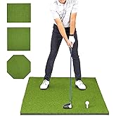 GoSports Elite Golf Hitting Mat for Indoor and Outdoor Practice - Withstands About 150,000 Shots - Heavy-Duty Turf Driving Range Mats Works with Golf Simulators - Includes 3 tees - Choose Your Size