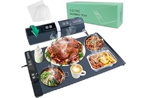CULTURAL CARGO Electric Warming Tray for Parties, Buffets & Home – (XL 24"x15") Food Warming Mat with 10s Fast Graphene Heating Pad, 5 Temperature Levels & Timer, Silicone Food Warmer for Countertop & Catering Use