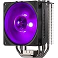 Cooler Master Hyper 212 RGB Black Edition CPU Air Cooler, SF120R RGB Fan, 4 CD 2.0 Heatpipes, Anodized Gun-Metal Black, Brush