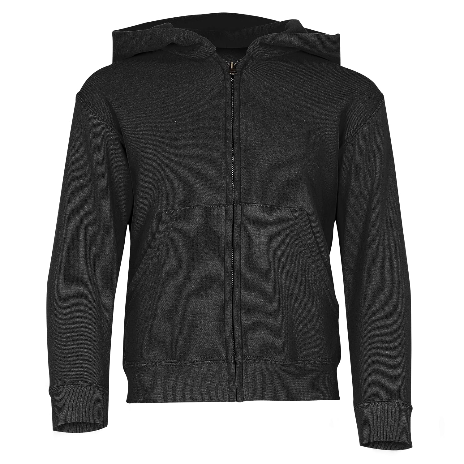 Fruit of the Loom Unisex Kids Zip front Classic Hooded Sweat, Black, 5-6 Years (Manufacturer Size:26)