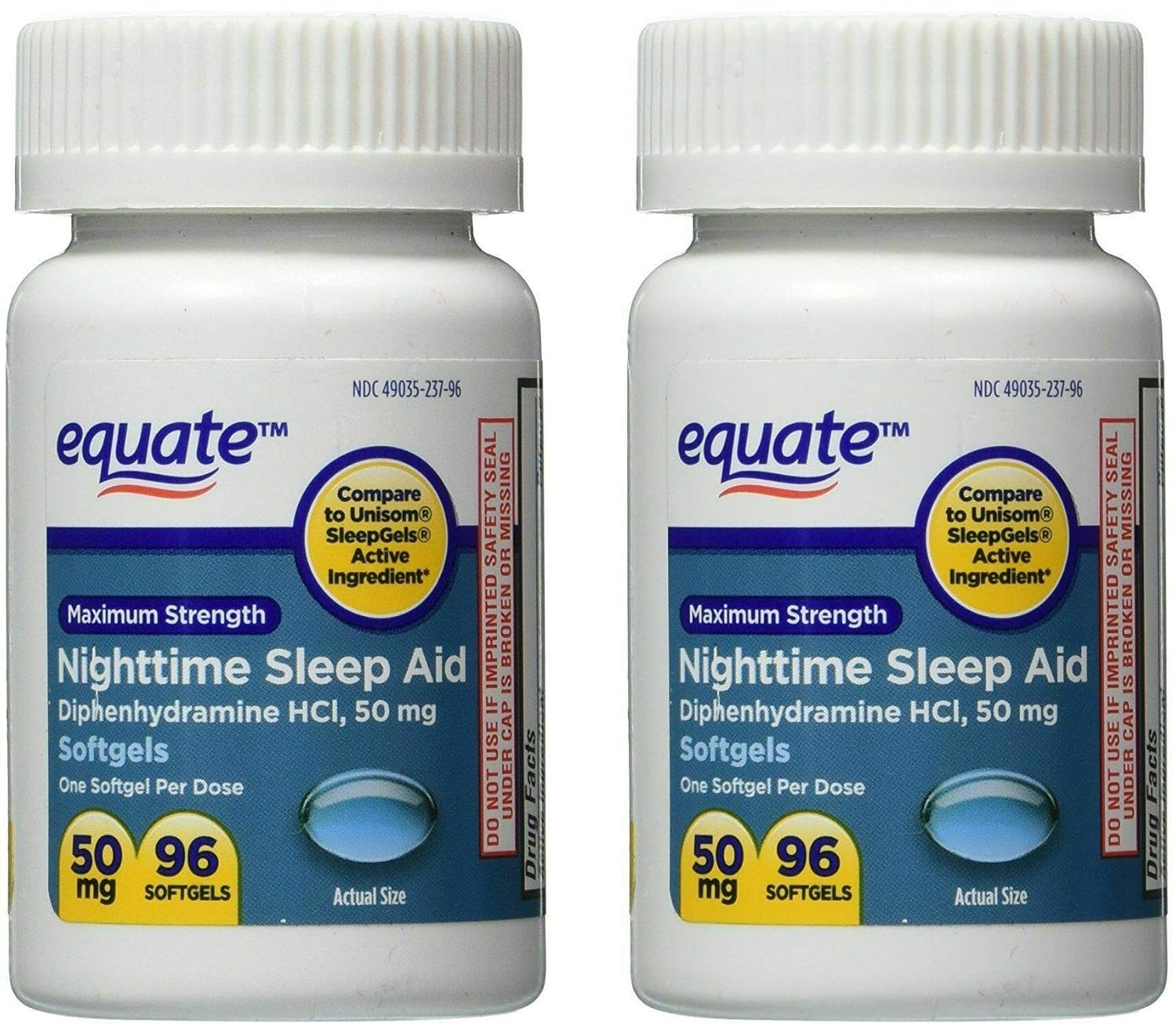 Sleep Aid 50 mg, Maximum Strength, 96 Softgels to