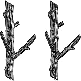 Danya B. Double Cast Iron Tree Branch Coat Hook 2-Piece Set | Wall Mounted | For towels, bags, purses, coats, jackets, scarves, hats, caps | Use in Entryway, Bedroom, Hallway, Bathroom, Kitchen- Brown