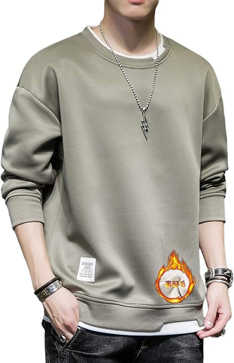 Amazon Xiongying 新品 Tシャツ メンズ 長袖 パーカー 秋服 綿 無地 軽い 柔らかい シルエット おしゃれ ファッション トレーナー 秋 冬 トレーナー パーカー 通販