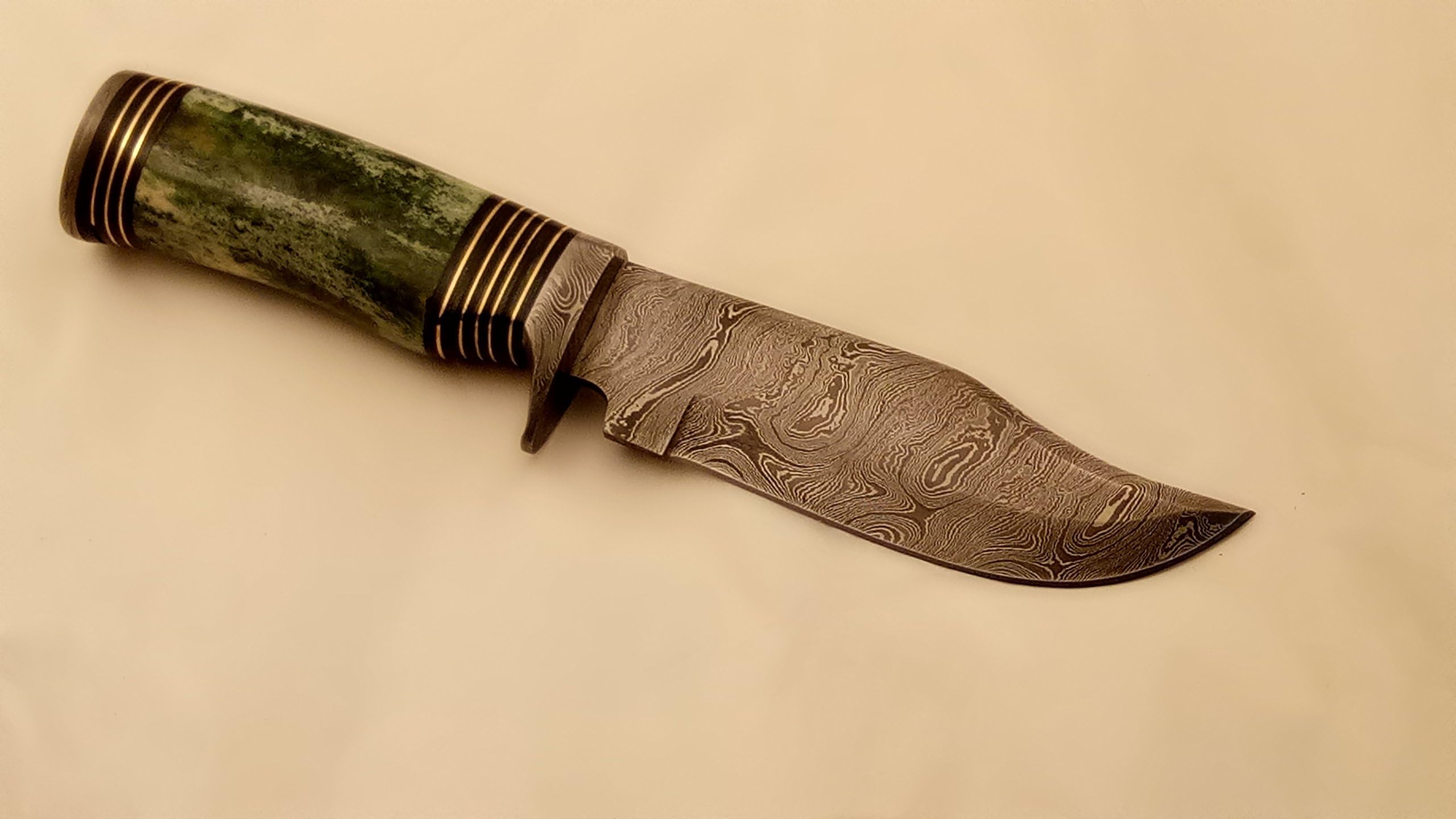 Nescole NES-COL-07 Handmade Damascus Knife-Decorative Knives, Camping Survival Knife, and Hunting Knife with Leather Sheath