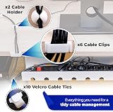 Cable Management Tray Under Desk x2 White Steel Wire Holder Easy view 4