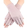 Maxdot Sun Gloves for Women UV Protection Fingerless Non Slip Sunscreen Driving Gloves for Summer Outdoor
