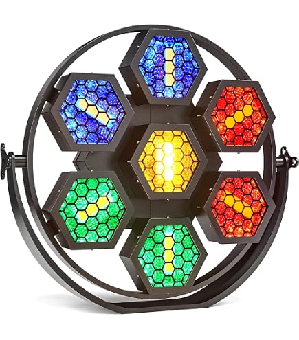 Amazon.com: 7X50W COB Hexagonal Retro Stage Lights with RGB 63LED