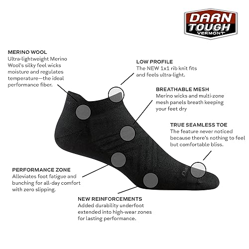 Darn Tough Men's Run Coolmax No Show Tab Ultra-Lightweight