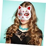 STOBOK 10Pcs White Paper Masks Unpainted Cat Half Blank for DIY Craft Party view 5