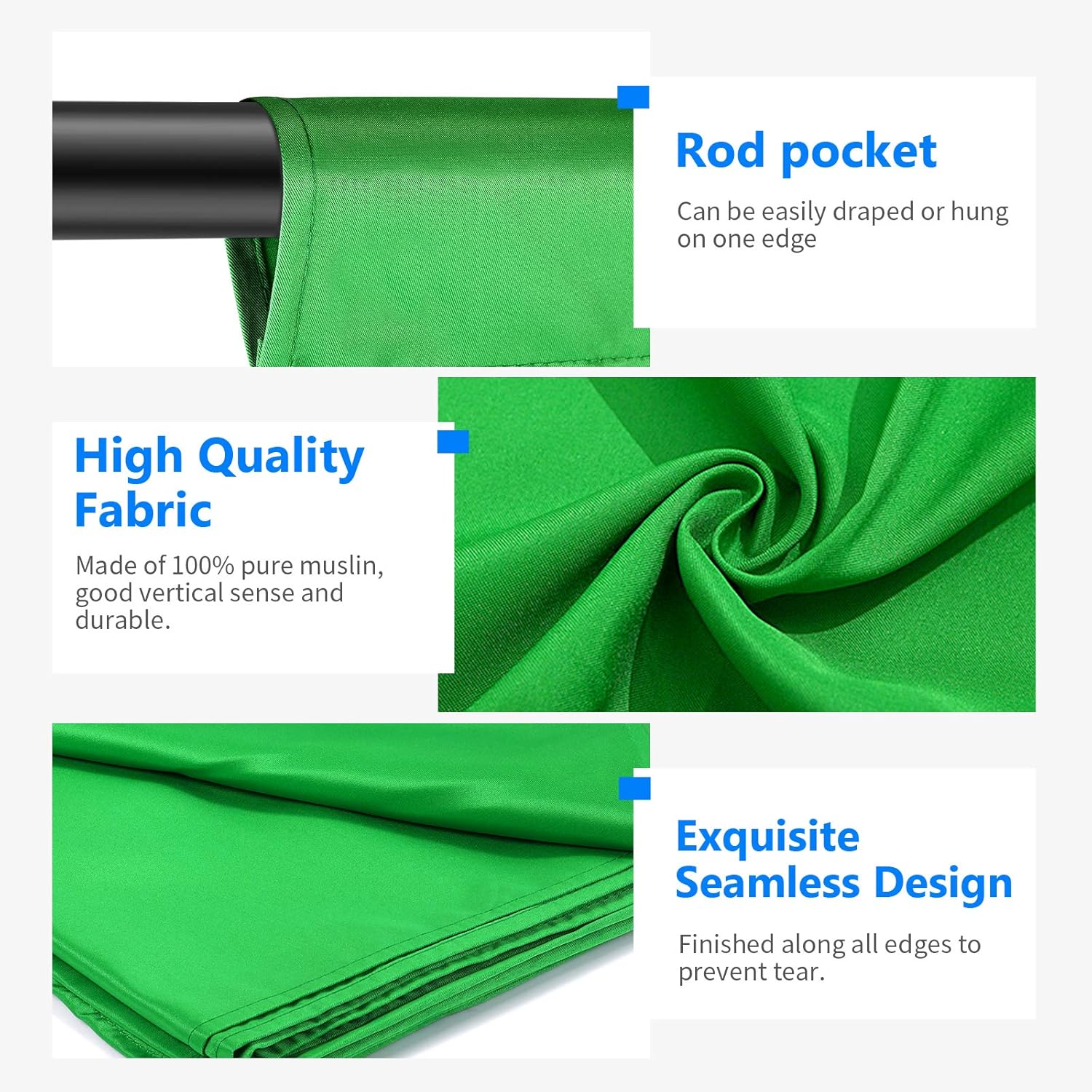 Neewer 10 x 20 Foot / 3 x 6 Meter Pro Photo Studio 100 Pure Polyester Collapsible Backdrop Background for Photography,Video and Televison (Background Only) - Image 3