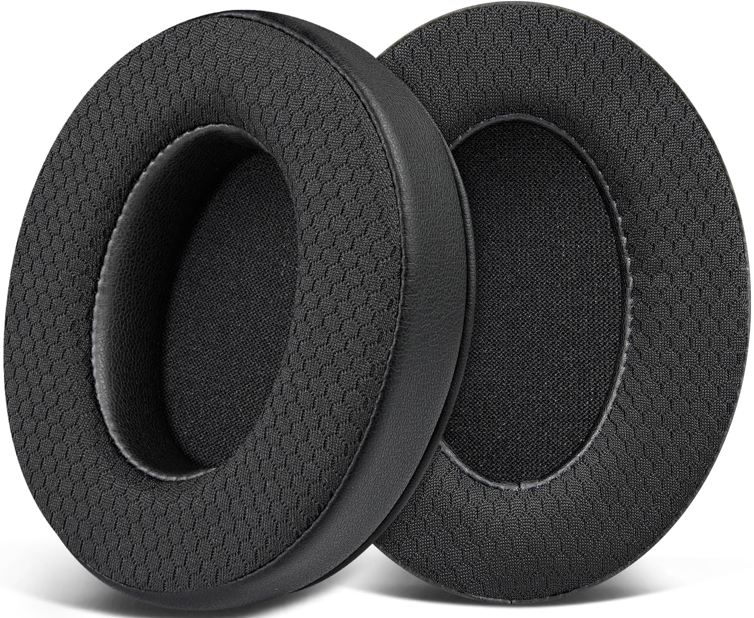 SOULWIT Mesh Fabric Earpads Replacement for Corsair HS35 V1/V2, Stereo Gaming Headsets, Ear Pads Cushions with Noise Isolation Foam, Added Thickness - Black
