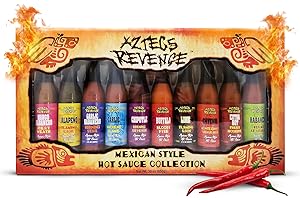 MARKETPLACE BRANDS Aztecs Revenge Mexican Style Hot Sauce Variety Pack - 10 Hot Sauce Bottles Gift Set