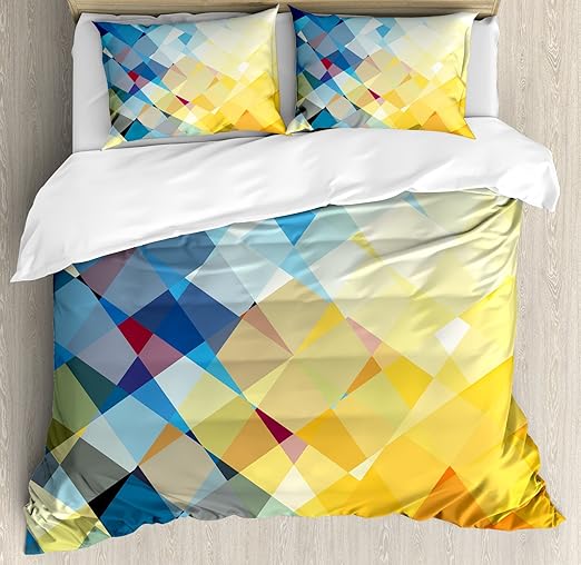 Amazon Com Ambesonne Yellow And Blue Duvet Cover Set Ombre