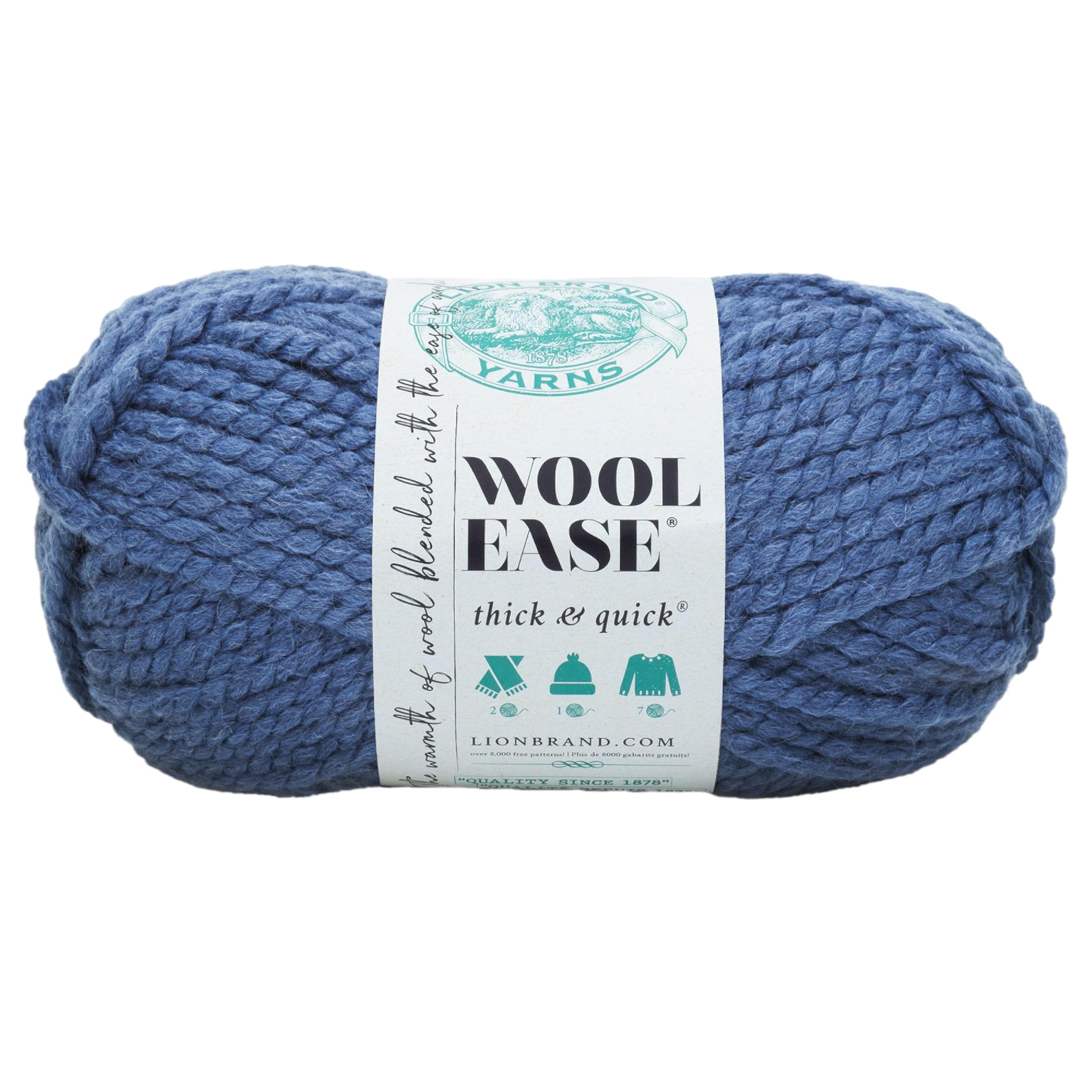 Lion Brand Yarn Wool-Ease Thick & Quick, Super Bulky Wool Blend Yarn for Knitting, Crochet, and Crafts, Denim, 1 Pack — image 1
